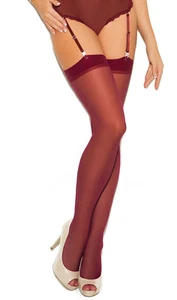 Sheer Thigh High Stockings Sexy Nylons Hosiery Regular or Plus Size 1725 - Picture 1 of 24