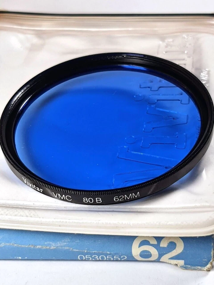 62mm 80B VMC Multi Coated Blue Glass Lens Color Conversion Filter 80-B USA Made - Image 1 of 4