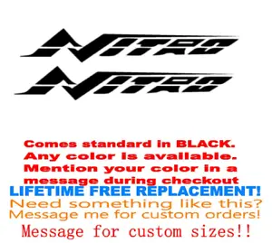 PAIR of 5"X28" NITRO BOAT Hull Decals Marine Grade Your Color Choice - Picture 1 of 2