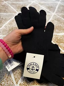 7 Pairs of Yacht & Smith Unisex Black Stretchy Winter Gloves - Picture 1 of 3