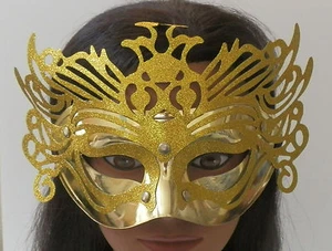 Masquerade Party Mask GOLD LASER CUT SIMPLY Elegant HALLOWEEN  NIP - Picture 1 of 7