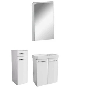 Fackelmann weißes Gäste WC Badmöbel Set 4 teilig hängend 55 cm - Bild 1 von 9