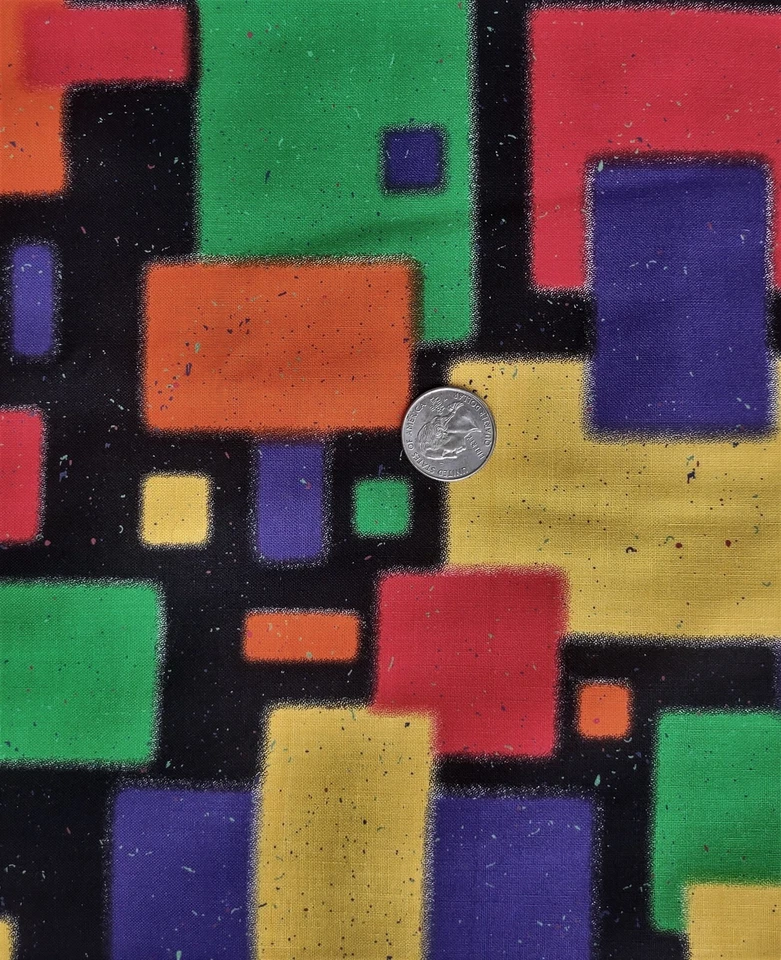 2 Yd Cotton Quilting Fabric-Mod Multicolor Squares & Rectangles-Blank Textiles - Image 1 of 1