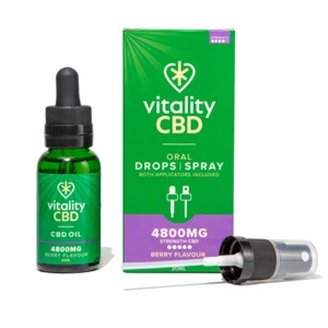 Vitality CBD Oil Spray Strength 600mg-4800mg Pure CBD Berry Flavour Vegan 30ml - Picture 1 of 33