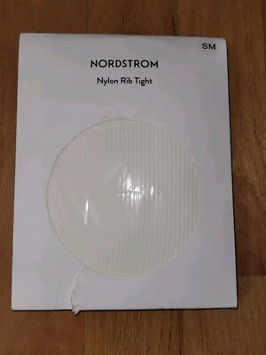 Nordstrom Nylon Rib Tights Ivory Size S/M - Image 1 of 4