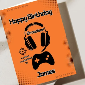 Personalised Gamer Birthday Card For Son, Grandson, Brother, Nephew, Boy - Picture 1 of 6