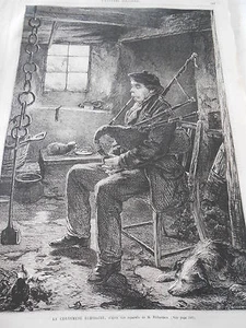 Gravure 1865 - La Cornemuse écossaise - Imagen 1 de 1