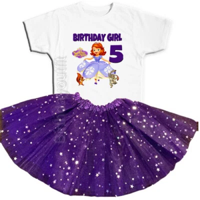 Sofia the First Party 5th Birthday Tutu Outfit Personalized Name option - Image 1 of 4
