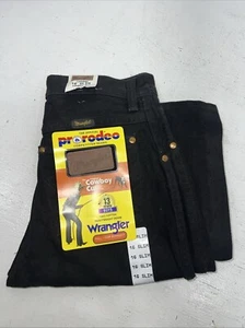 New Boys Black Wrangler Pro Rodeo Cowboy Cut Denim Jeans. 16 Slim B-31 - Picture 1 of 9
