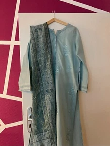 Indian/Pakistani Kameez Kleider dress 3 Piece Suit Turquoise - Bild 1 von 4