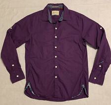 Robert Graham Shirt Men's Small Tailored Purple Button Down Roll Tab Sleeves