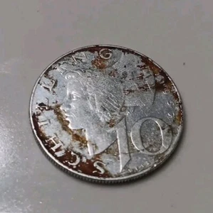 1957 Austria 10 Schillings Vintage Silver World Coin - Picture 1 of 4
