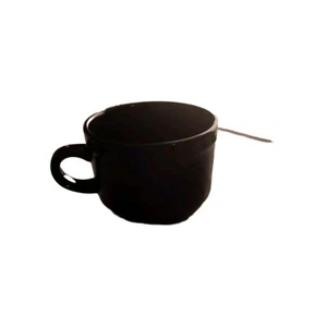 Royal Norfolk Greenbrier International Ribbed Soup Cereal Mug  BlackW/handle - Picture 1 of 5