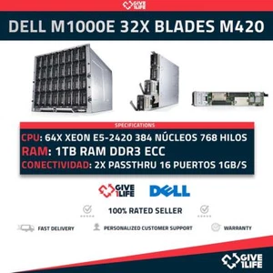 DELL - M1000e Blade Center 32x M420 64x E5-2420 384 Núcleos 768 Hilos 1TB RAM - Picture 1 of 12