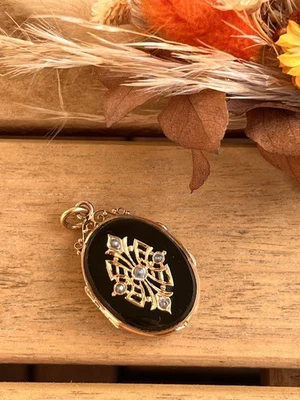 pendentif porte photo ancien Or 18k - Photo 1/4
