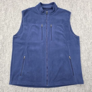 SCOTTeVEST Mens XL Blue Fireside Fleece Vest 15 Pockets Travel Utility Outdoor - Picture 1 of 19