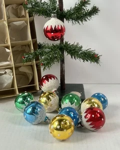 2259/25 1 Karton (11St.) alter Christbaumschmuck Weihnachtsschmuck kleine Kugeln - Bild 1 von 5