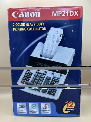 Canon MP21DX 2-Color 12 Digit Printing Calculator Black/Red - New, Open Box - Image 1 of 4