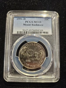 1991-D Mount Rushmore Commemorative Half Dollar MS69 PCGS - Picture 1 of 4