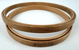 Vtg Duchess 5" & 6" Round Wood Embroidery Hoop Felt Cushion Sewing Needlepoint - Picture 1 of 5
