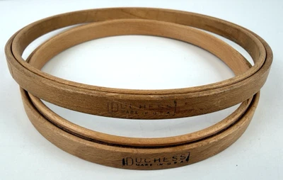 Vtg Duchess 5" & 6" Round Wood Embroidery Hoop Felt Cushion Sewing Needlepoint - Image 1 of 4