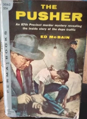 1950s THE PUSHER by Ed McBain [Hunter] rare US Perma 1st crime pulp pb Vtg Foto 1 de 4