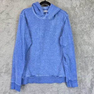 Outerknown Hoodie Mens Medium Blue Washed Sur Snap Hemp Organic Cotton Pullover - Picture 1 of 10