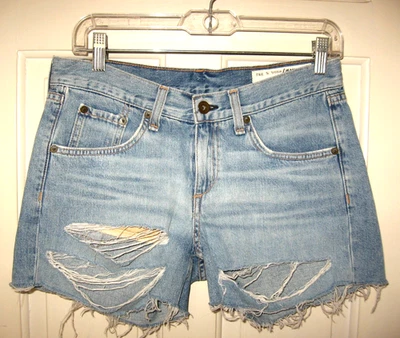 RAG &BONE БОЙФРЕНД КОРОТКИЕ ВО РЖИ SZ 24 СРЕДНИЙ СИНИЙ ВСЕ ХЛОПОК УНИЧТОЖЕН EUC - Изображение 1 из 4