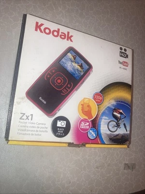 Kodak Zx1 Pocket Camcorder - Black/Red  720P  HD  - Image 1 of 4
