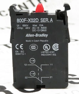 Allen-Bradley 800F-X02D Contact Block 22mm 2NC 10A Lot of 8 - Picture 1 of 4