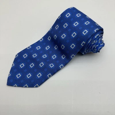 Gravata Versace gravata geométrica azul seda 3 1/2 X 62 T9 - Imagem 1 de 4