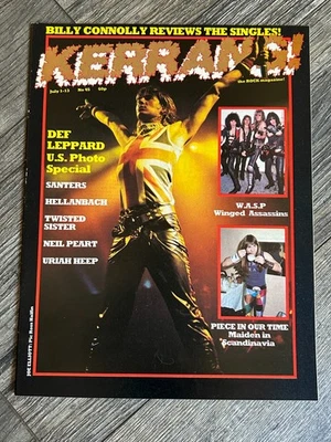 Kerrang Magazine #45 July 1984 Def Leppard Pyromania WASP Rush Neil Peart Maiden - Image 1 of 2