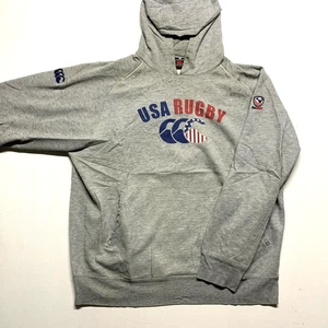 Vintage USA Rugby Hoodie Herren Large Pullover Sweatshirt Canterbury CCC grau XXXL - Bild 1 von 10
