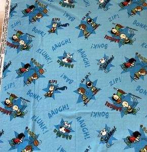 Peanuts Bam! Link! anti-pill fleece fabric Springs Creative 57” W X 2 Yards +30” - Picture 1 of 7