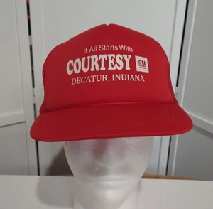 Cappello camionista regolabile vintage COURTESY MOTORS GM Decatur Indiana ottimo ๐๐ - Foto 1 di 7