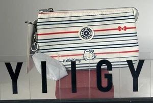 🐼💦 Kipling Hello Kitty 🐼💦 Creativity Stripe Pouch Makeup Case Bag 🐼 D15 *6 - Picture 1 of 14