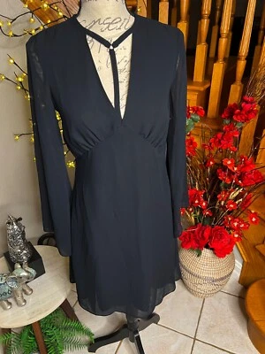 XOXO Women’s Chiffon Fit Flare Zip Black Evening Cocktail Dress Size S - Image 1 of 4