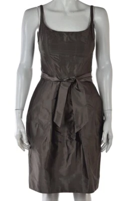 Vestido para mujer Jenny Yoo Collection talla 6 gris estaño funda hasta la rodilla seda Foto 1 de 4