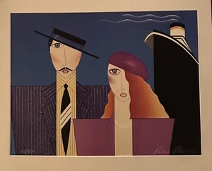 1983 ROBIN MORRIS BON VOYAGE SIGNED AND # LITHOGRAPH.COUPLE/CRUISE SHIP. - Picture 1 of 8