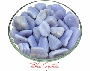 1 Blue Lace Agate Tumbled Stone w/ Martix, Grade A #BL19 - Picture 1 of 1