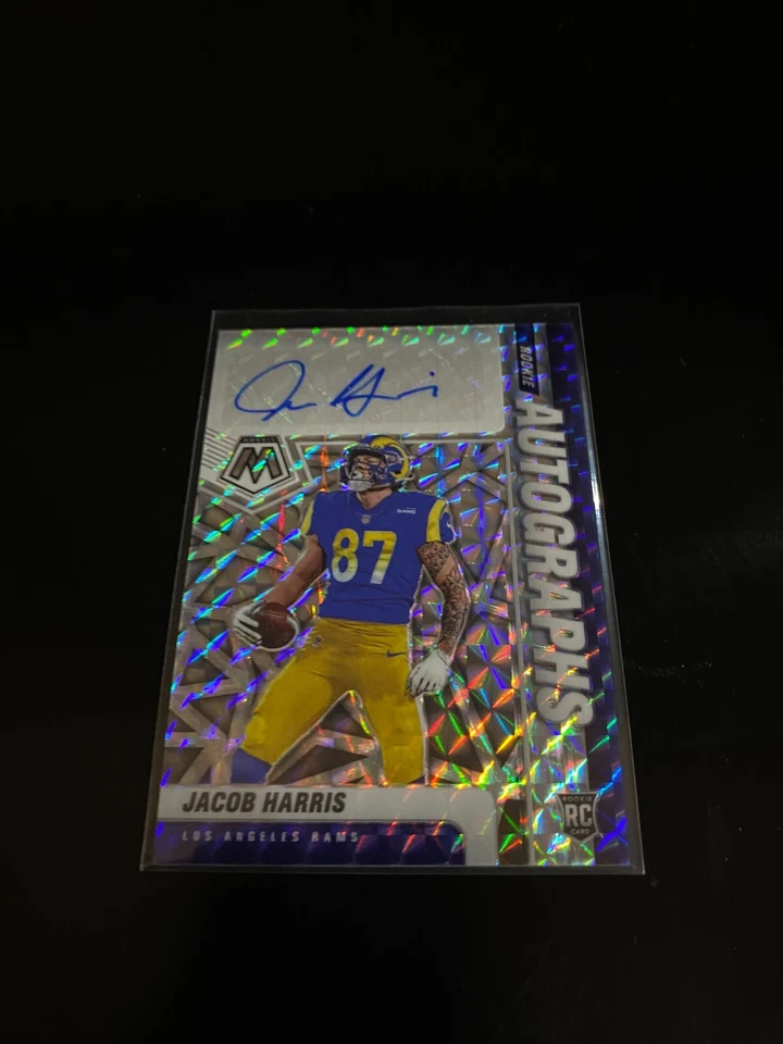 Jacob Harris 2021 Panini Mosaic Autographs Prizm RC Rams PWE - Image 1 of 2