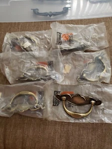 6 Vintage Keeler brass drawer pulls & Knobs Handles. New In Bag - Picture 1 of 9