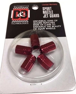 5x  RED HEX SPORT NOZZLE CAR WHEEL TIRE RIMS VALVES DUST STEMS AIR CAPS 5702R - Picture 1 of 4