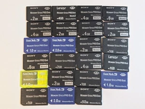 Lot of 23 Various Memory Stick Pro Duo Sony Sandisk Lexar - Picture 1 of 1