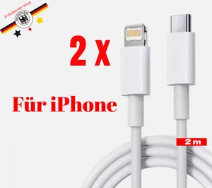 2x Ladekabel Datenkabel 2m USB Typ-C für iPhone 14 13 12 11 XS X PRO MAX Plus - Bild 1 von 4