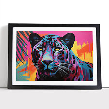 Panther Pop Art Framed Wall Art Poster Canvas Print Picture Home Decor Painting