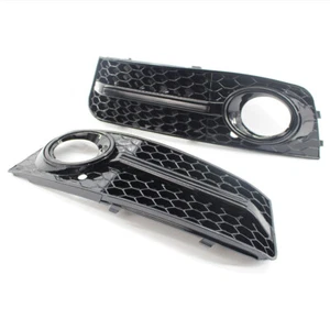 Fog Light Grille Cover Grill Fit Audi A4 B8 2008-2011 Glossing black - Picture 1 of 5