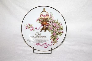 VTG 1989 The AVON Rose 15th Anniversary Collectible Decorative Plate 22K Gold - Picture 1 of 5