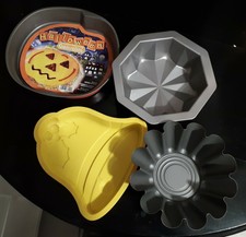 4 Teglie forno torte antiaderente silicone stampo zucca campana feste IKEA 