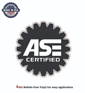 ASE CERTIFIED MECHANIC VINYL DECAL STICKER CAR BUMPER 4MIL BUBBLE FREE US MADE - Picture 1 of 2